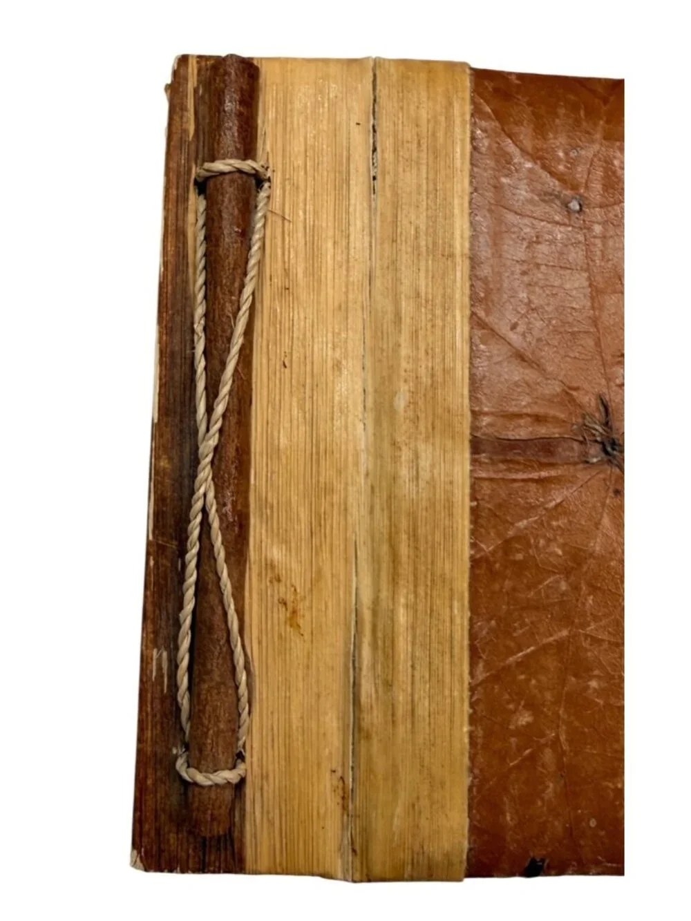 Handmade Natural Leaf Journal, Vintage Eco-Friendly Leather Look Scrapbook, Real